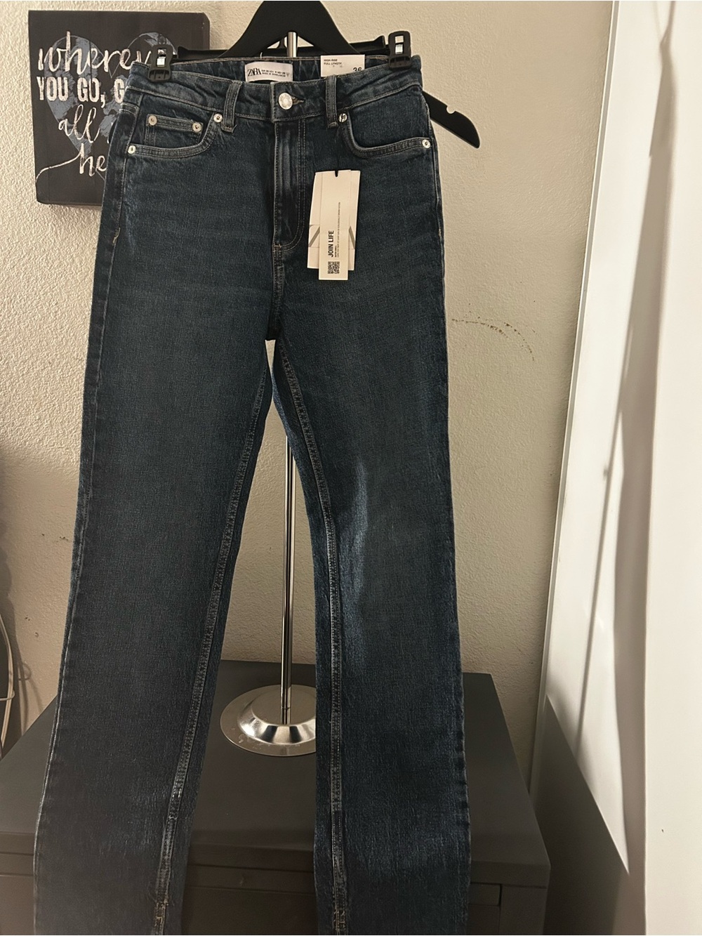 Zara Dark Blue Straight-Leg Women’s Jeans